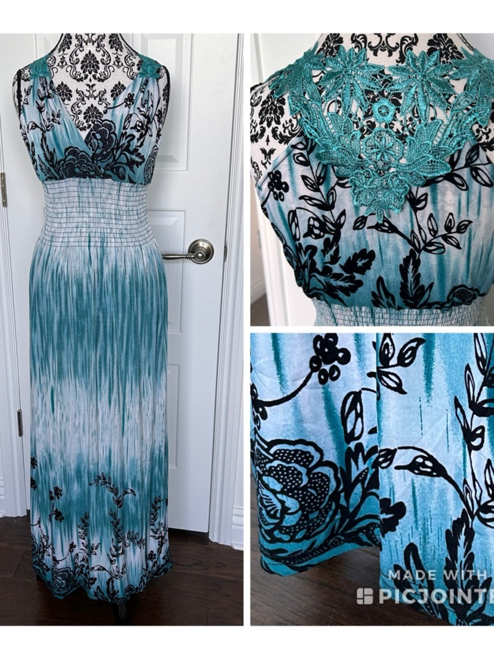 Sz Large ombre tropical maxi dress